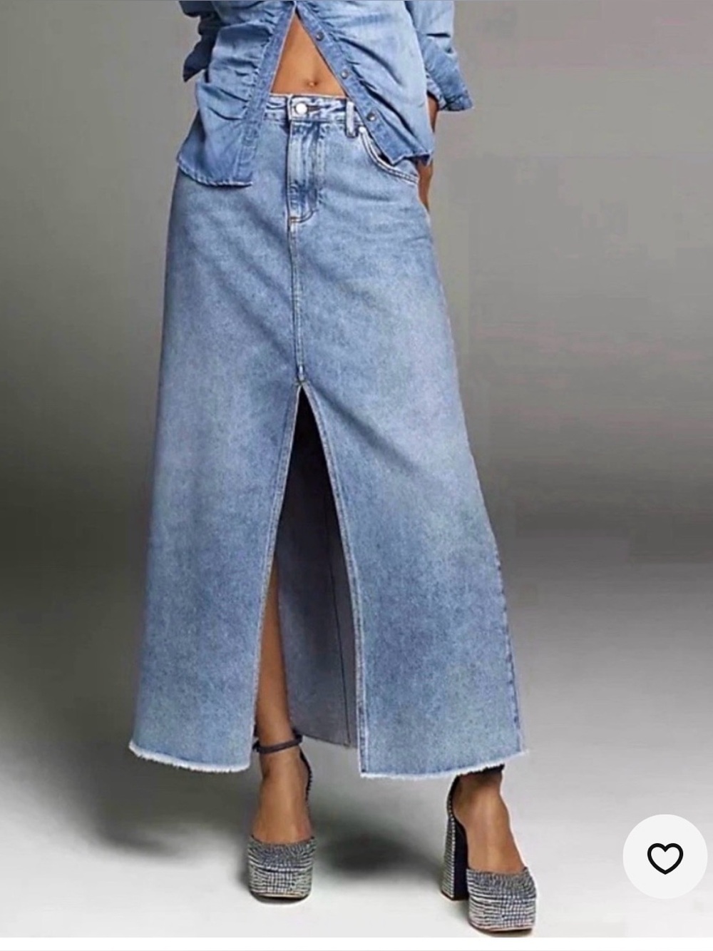 Anthropologie denim maxi skirt